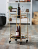 Load image into Gallery viewer, 2-Tiers Black and Gold Round Bar Cart
