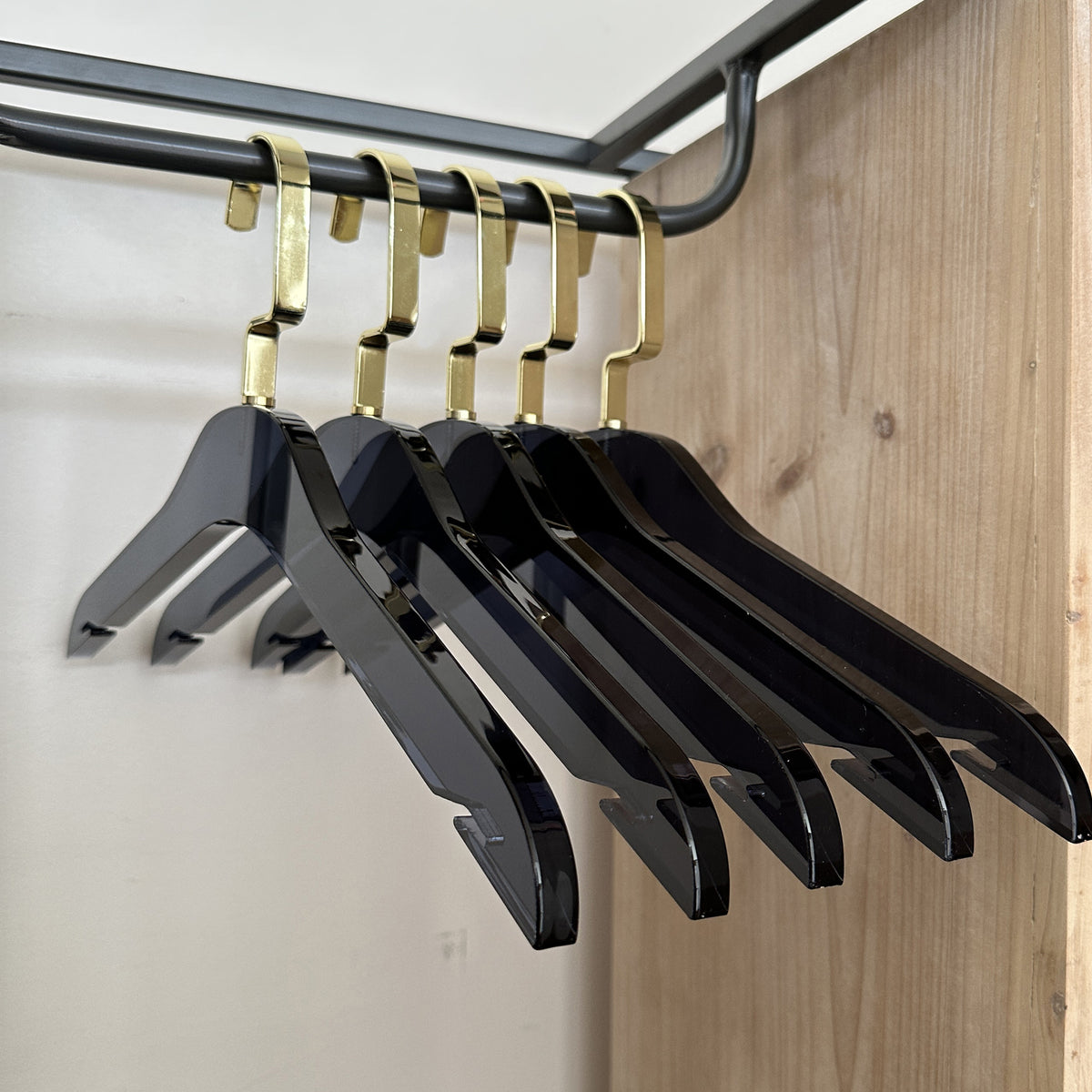 Designstyles Smoke Acrylic Clothes Hangers With Pants Bar