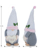 Load image into Gallery viewer, Dimension picture of the gnome with spring colors. It is presented from both frontal and side angles. From the frontal perspective, it is shown the gnome measures 7.48&quot; in length and 22.44&quot; in height. From the side angle, it is signaled the gnome measures 7.87&quot; in depth.
