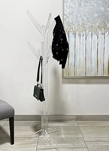 Simply Brilliant Clear Acrylic Coat Rack with Eight Hooks DesignStyles