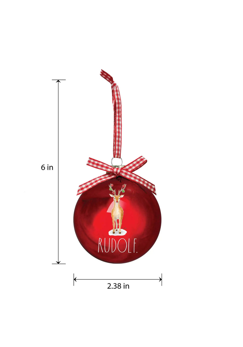 Rae Dunn Set of 12 Illustrated Christmas Reindeer Ornaments DesignStyles