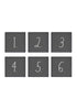 Rae Dunn “1 to 6” Set of 6 Square Gray Wood Cabinet Knobs