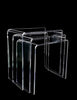 Simply Brilliant Set of 3 Square Clear Acrylic Side Tables