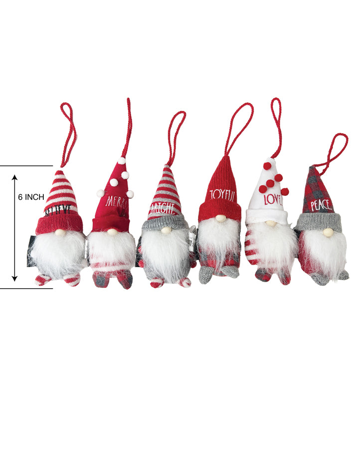 Rae Dunn “Believe, Merry” Set of 6 Christmas Hanging Gnomes DesignStyles