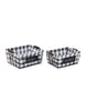 Load image into Gallery viewer, Rae Dunn &quot;Organize&quot; Set 2 Lined Black-White Checkered Basket
