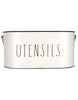 Rae Dunn “Utensils” 4 Section Metal White Utensil Caddy