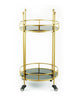 Load image into Gallery viewer, 2-Tiers Black and Gold Round Bar Cart
