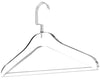 Simply Brilliant Silver-Colored Hook Acrylic Hangers with Bar - 10 Pack
