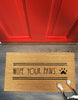 Load image into Gallery viewer, Rae Dunn “Wipe Your Paws” Dog-Theme Light Brown Coir Doormat

