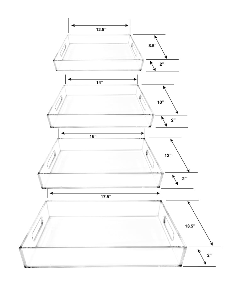 Simply Brilliant 4 Rectangular Serving Trays with Handles DesignStyles
