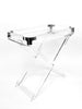 Simply Brilliant Acrylic Foldable Table with Chrome Edges