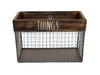 Rae Dunn “Things” Metal Wire Basket with Wooden Top