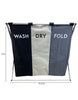 Load image into Gallery viewer, “Wash, Dry, Fold” Freestanding 3 Sections Laundry Hamper
