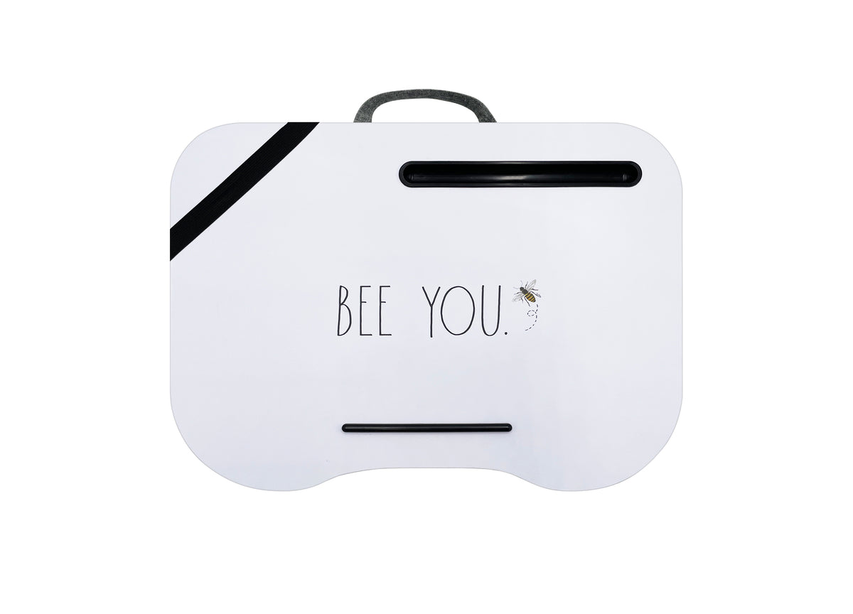 Rae Dunn “Bee You” White Wooden Lap Desk with Pillow DesignStyles