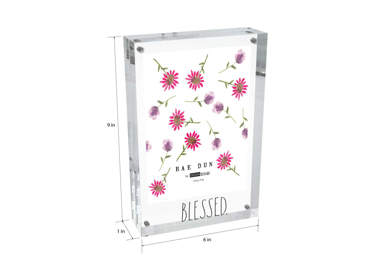 Rae Dunn “Blessed” Acrylic Freestanding 5x7 Picture Frame DesignStyles
