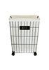 Load image into Gallery viewer, Rae Dunn Black and White Laundry Basket - Front Angle
