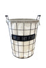 Black Round Rae Dunn Laundry Basket “Wash, Dry and Fold”