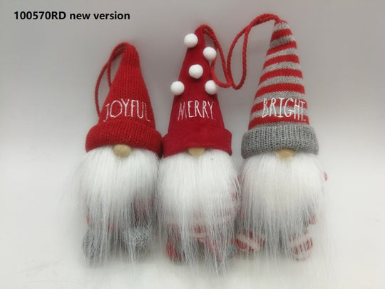Rae Dunn "Joyful, Merry, and Believe" Plush Gnome Hanging Ornaments (Set of 3)