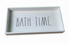 Load image into Gallery viewer, Rae Dunn “Bath Time” Wooden White Toilet Tank Tray
