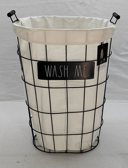 Rae Dunn “Wash Me” Metal Wire Laundry Hamper