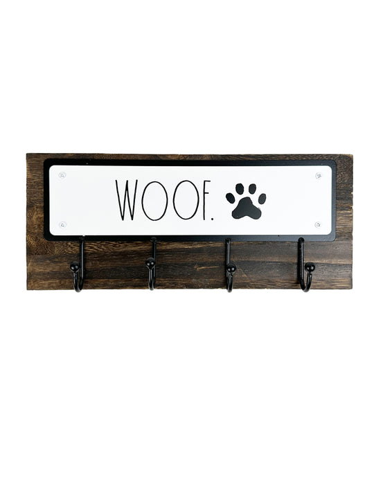 Rae Dunn "Woof" 4-Hook Wall Hooks for Pets Supplies