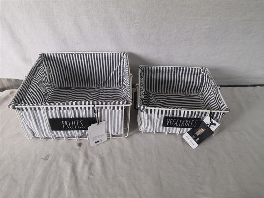 Rae Dunn “Fruits & Vegetables” Set of 2 Wire Metal Baskets