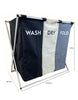 Load image into Gallery viewer, Dimension image of the hamper. Captured from a left perspective, the product’s dimensions are displayed: 25.25 inches in length, 14.75 inches in depth, and 23 inches in height. The background is white.
