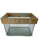 Rae Dunn “Laundry Room” Metal Wired Basket with Wooden Frame