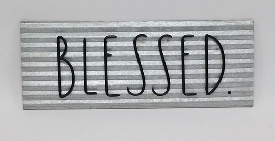 Rae Dunn Galvanized "Blessed" Plaque