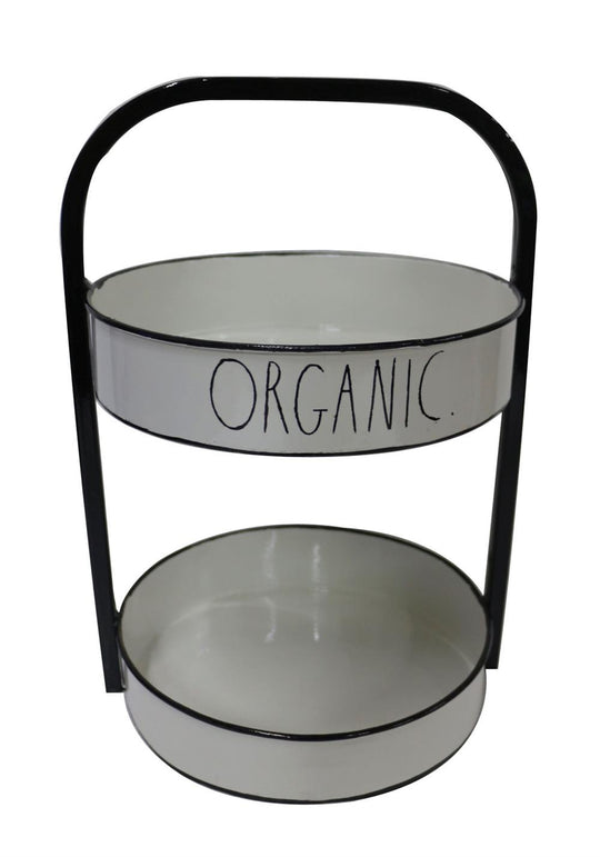 Rae Dunn "Organic" 2-Tier Metal Tabletop Caddy