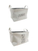 Load image into Gallery viewer, Rae Dunn &quot;Laundry &quot; Set of 2 White Fabric Cube Bins
