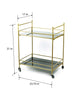 Load image into Gallery viewer, 2-Tiers Black and Gold Rectangle Bar Cart
