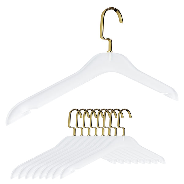 DesignStyles Clear Acrylic Clothes Hangers - 10 Pk - Gold