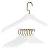 Simply Brilliant Pack of 10 Frosted Acrylic Hanger with Gold Hooks
