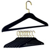 Simply Brilliant Pack of 10 Gold Hook Black Acrylic Hangers with Bars