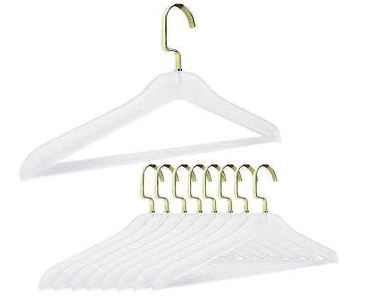 Simply Brilliant Pack of 10 Frosted Acrylic Hangers with Bar