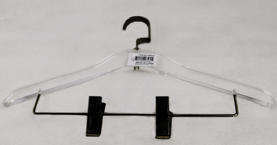 Simply Brilliant Matte Black Skirt Clips Acrylic Hangers - 10 Pack