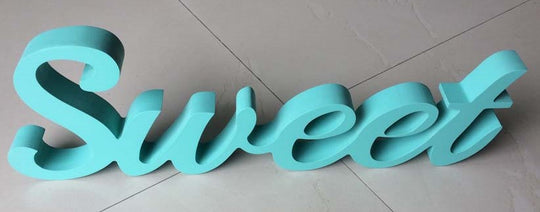 “Sweet” Turquoise Freestanding Desk Sign