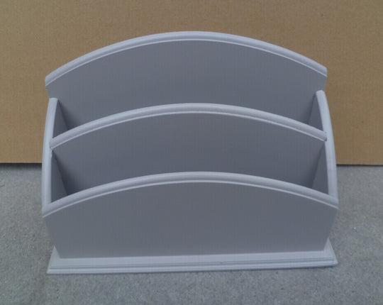 2-Section White Arch-Shaped Letter Organizer