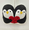 Willow & Riley Penguin Couple Holding Red Sequined Heart Ornament