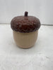 Willow & Riley Acorn-Shape Brown and Cream Ceramic Canister