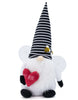 Load image into Gallery viewer, Front angle of the bee-themed gnome. In this angle, it can be fully appreciated the plush red heart with the term &quot;Bee Mine&quot; on it. Lastly, the background of the photo is white.

