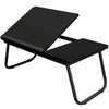 Adjustable Wood and Metal Black Bed Desk with Folding Legs