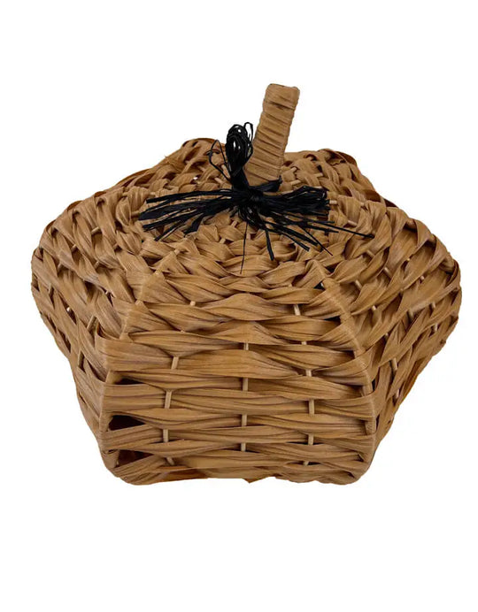 Becki Owens Decorative Woven Pumpkin with Black Ribbon