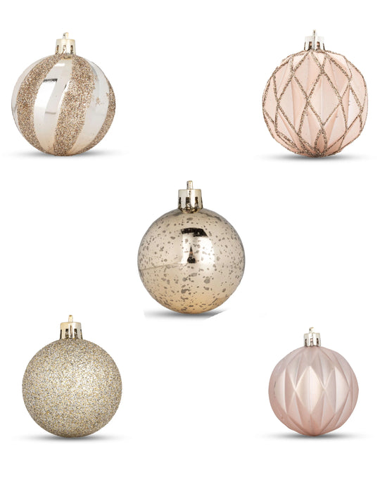 Becki Owens Set of 40 Christmas Champagne Color Ornaments
