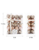 Load image into Gallery viewer, Dimensions picture of the package with the assorted Christmas balls. It is shown that it measures 9.25&quot; in length, 4.72&quot; in depth, and 11.61&quot; in height.
