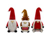 Load image into Gallery viewer, Front view of the Christmas gnome family. In this angle, it can be appreciated that each gnome has a message inscribed on it. Santa Claus bears the message &quot;Mr. Claus,&quot; while the gnome that appears to be Santa&#39;s wife displays &quot;Mrs. Claus&quot; on its hat. Lastly, the reindeer-themed gnome reveals the message &quot;Welcome to the North Pole,&quot; highly noticeable in this angle.
