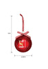 Load image into Gallery viewer, Dimension picture of one single ornament of the set. Its measurements are 2.38&quot; in length and 6&quot; in height (the height includes the ribbon).
