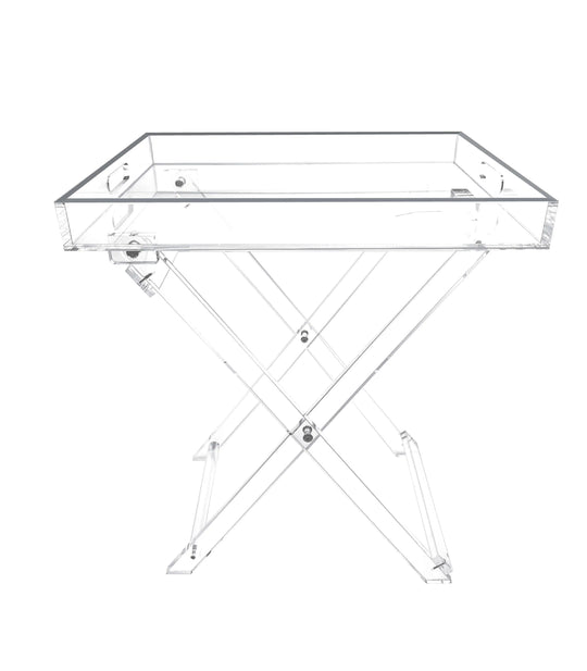 Simply Brilliant Clear Acrylic Tray Table with Foldable Legs