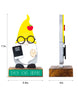 Load image into Gallery viewer, Dimension picture of the &quot;Teach, Love, Inspire&quot; gnome cutout. It is presented in both frontal and side angle. It shows the gnome measures 5.9&quot; in length, 4&quot; in depth, and 11&quot; in height. The background of the picture is white.
